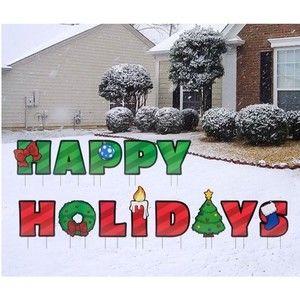 "Happy Holidays"  Outdoor/indoor Decorations Yard Lawn Sign Party Decorations